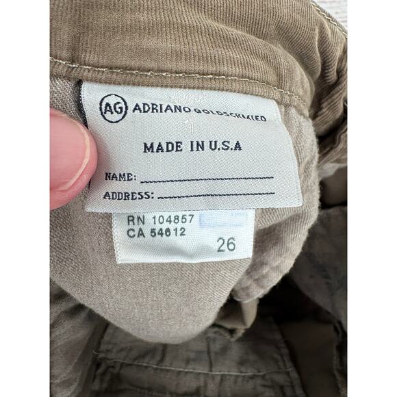 AG Adriano Goldschmied Theory Slim Khaki Crop Corduroy Pants Womens 26 Brown - Picture 8 of 11